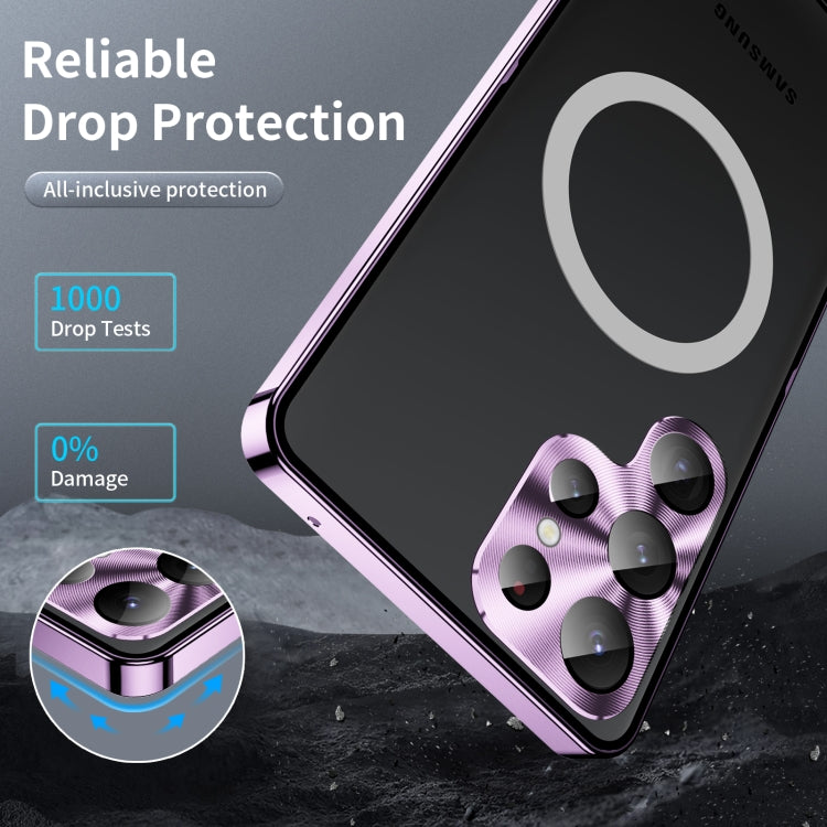 For Samsung Galaxy S23 Ultra 5G MagSafe Magnetic Frosted Metal Phone Case(Purple) by buy2fix