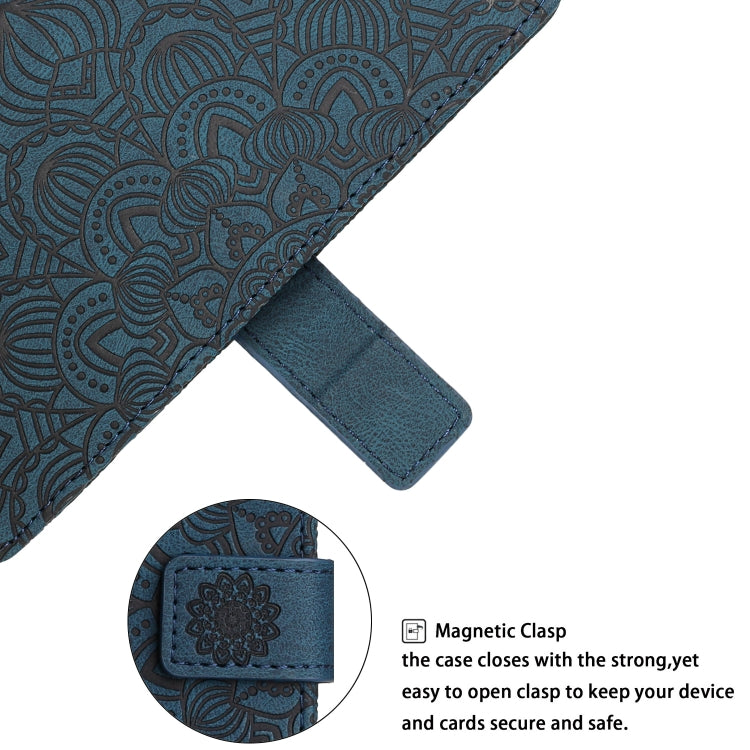 For Samsung Galaxy A54 Mandala Embossed Flip Leather Phone Case(Blue) by buy2fix