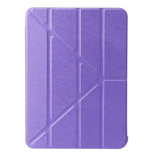 For iPad 2025 / 2022 Silk Texture Horizontal Deformation Flip Tablet Leather Case with Holder(Purple) by buy2fix