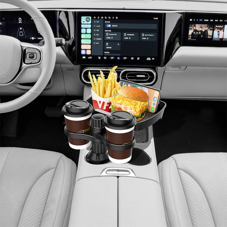 B05 Car Drink Water Cup Holder 360 Degree Rotating Dinner Plate(Black) by buy2fix