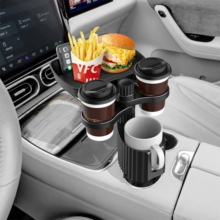 A09 Car Drink Water Cup Holder 360 Degree Rotating Dinner Plate(Black) by buy2fix