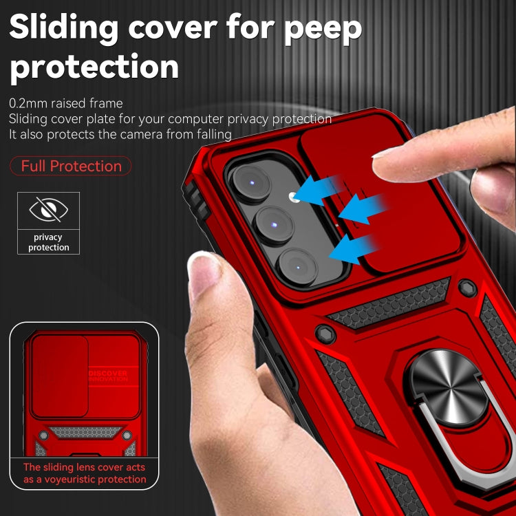 For Samsung Galaxy A54 5G Sliding Camshield Holder Phone Case(Red) by buy2fix