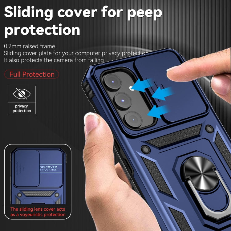 For Samsung Galaxy A54 5G Sliding Camshield Holder Phone Case(Blue) by buy2fix