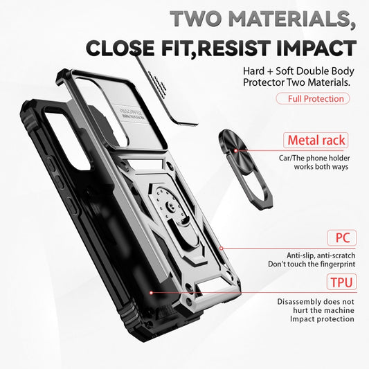 For Samsung Galaxy A54 5G Sliding Camshield Holder Phone Case(Silver) by buy2fix