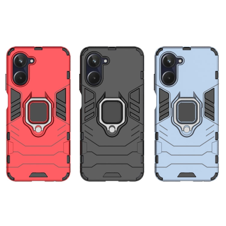 For Realme 10 4G Magnetic Ring Holder PC + TPU Phone Case(Navy Blue) by buy2fix