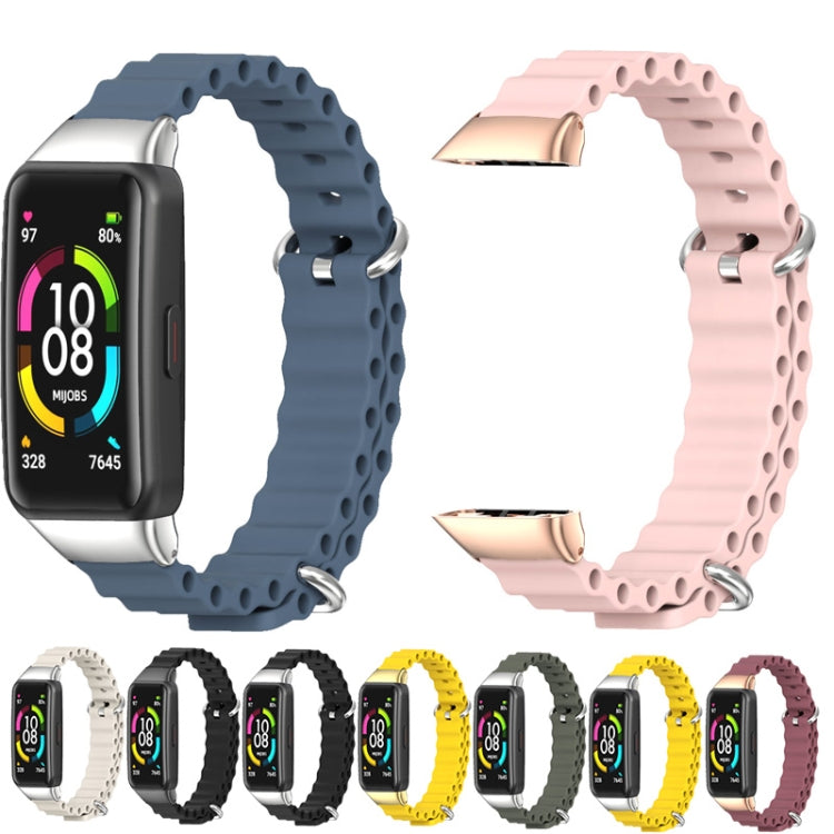 For Huawei Band 6 / Honor Band 6 / 7 MIJOBS CS Marine Silicone Breathable Watch Band(Yellow Gold) by MIJOBS