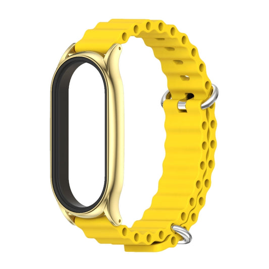 For Xiaomi Mi Band 6 / 5 / 4 / 3 MIJOBS PLUS Marine Silicone Breathable Watch Band(Yellow Gold) by MIJOBS