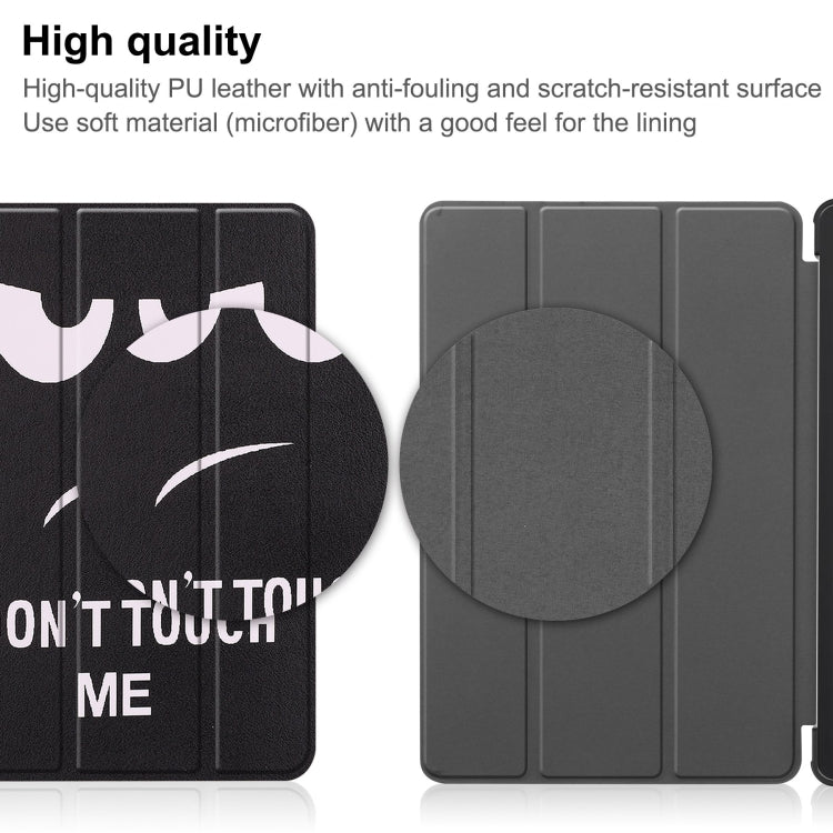 For Nokia T21 Custer Painted 3-Fold Holder Leather Smart Tablet Case(Big Eye Me) by buy2fix