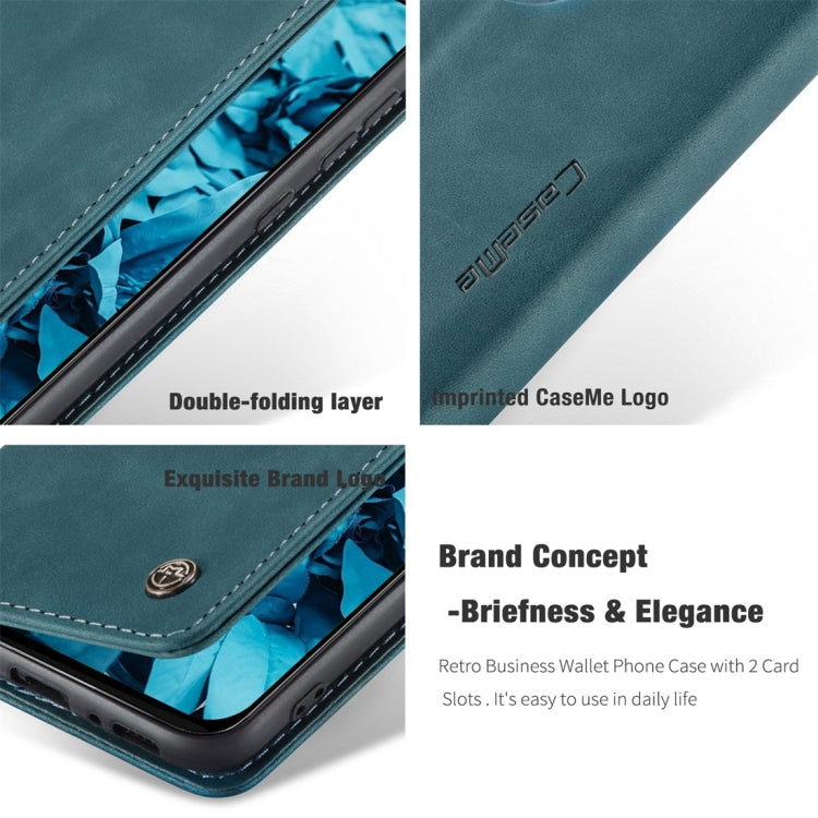 For Galaxy M31 CaseMe-013 Multifunctional Horizontal Flip Leather Case with Card Slot & Holder & Wallet(Blue) by CaseMe