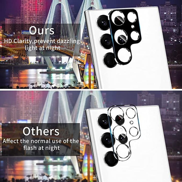 For Samsung Galaxy S22 Ultra 5G 50pcs Integrated Rear Camera Lens Tempered Glass Film(Black) by buy2fix