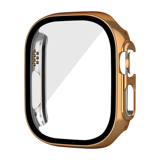 For Apple Watch Ultra 3 / 2 / 1 49mm Plating Gloss PC Tempered Glass Integral Watch Case(Rose Gold) by buy2fix