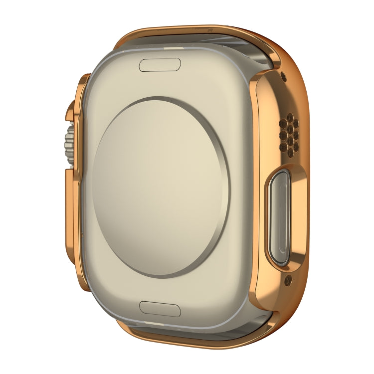 For Apple Watch Ultra 3 / 2 / 1 49mm Plating Gloss PC Tempered Glass Integral Watch Case(Rose Gold) by buy2fix