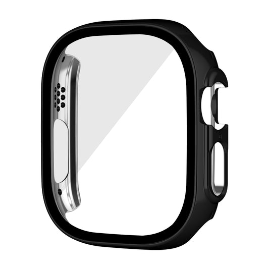 For Apple Watch Ultra 3 / 2 / 1 49mm Plating Gloss PC Tempered Glass Integral Watch Case(Black) by buy2fix