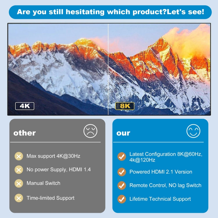 NK-H31 8K 3 in 1 Out HDMI Switcher for Xbox PS4 PS5 Roku UHD TV Monitor Projector by buy2fix