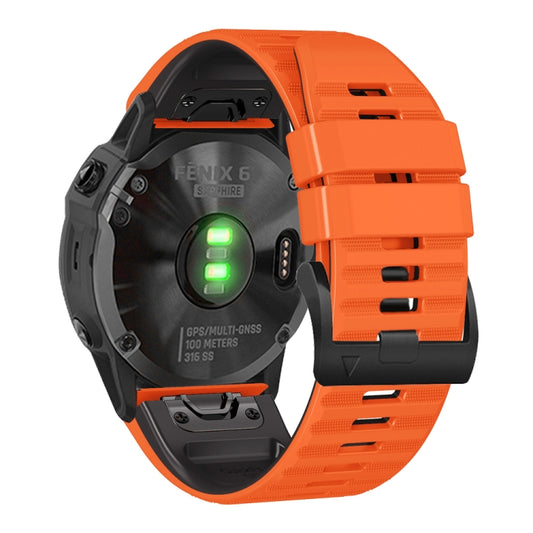 For Garmin Fenix 7 / 6 / 5 22mm Two-Color Silicone Watch Band(Orange Black) by buy2fix