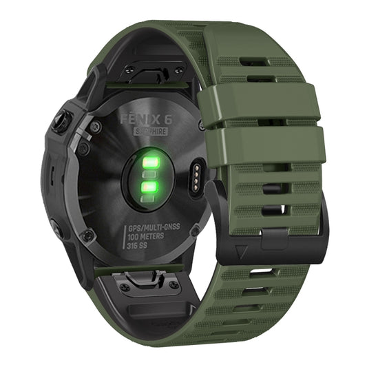 For Garmin Fenix 7 / 6 / 5 22mm Two-Color Silicone Watch Band(Army Green + Black) by buy2fix