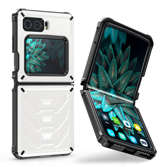 For Motorola Razr 2022 All-inclusive Shockproof Folding Phone Case(White) by buy2fix