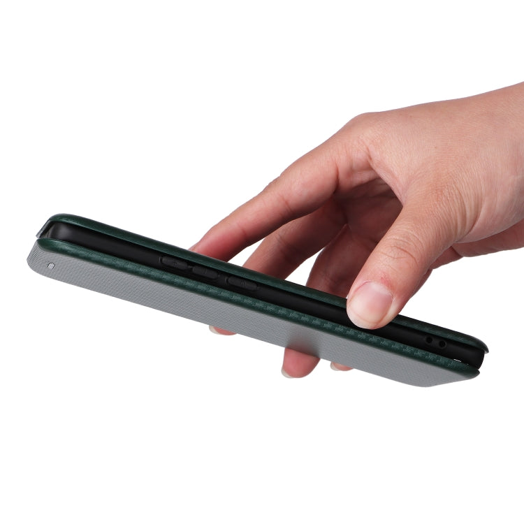 For Huawei nova 10 Carbon Fiber Texture Flip Leather Phone Case(Green) by buy2fix