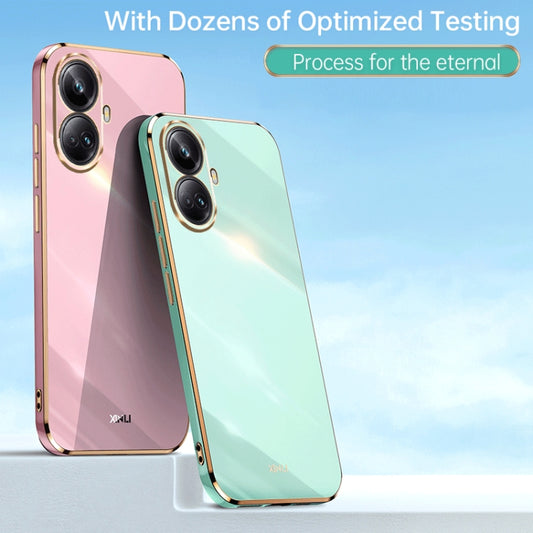 For Realme 10 Pro+ XINLI Straight Edge 6D Electroplate TPU Phone Case(Cherry Purple) by buy2fix