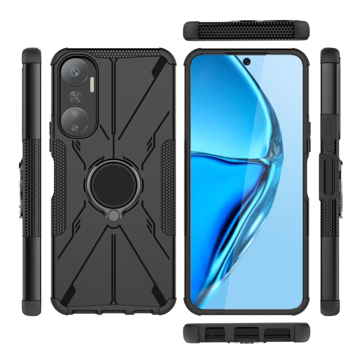 For Infinix Hot 20 4G Armor Bear Shockproof PC + TPU Phone Case with Ring(Black) by buy2fix