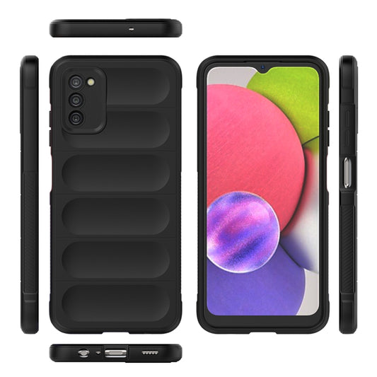 For Samsung Galaxy A03s India Version Magic Shield TPU + Flannel Phone Case(Dark Green) by buy2fix