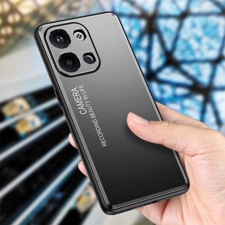For OPPO Reno9 Pro+ Frosted Metal Phone Case(Silver) by buy2fix