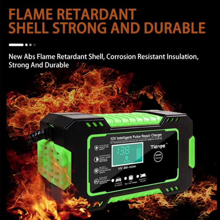 Motorcycle / Car Battery Smart Charger with LCD Screen, Plug Type:EU Plug by buy2fix