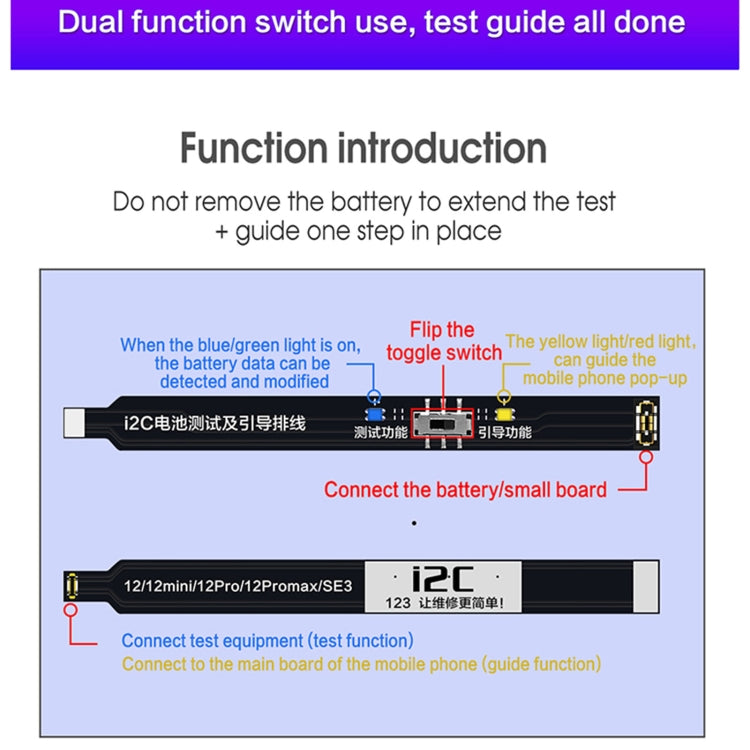 For iPhone 11 / SE2 i2C Battery Boot Strap Test Flex Cable by i2C