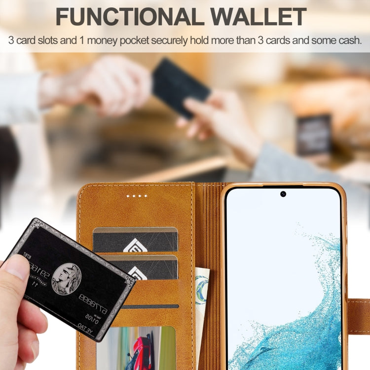 For Samsung Galaxy A34 5G LC.IMEEKE Calf Texture Leather Phone Case(Brown) by LC.IMEEKE