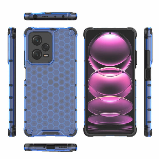 For Xiaomi Poco X5 Pro Shockproof Honeycomb PC + TPU Phone Case(Blue) by buy2fix