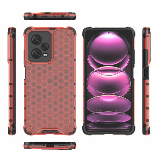 For Xiaomi Poco X5 Pro Shockproof Honeycomb PC + TPU Phone Case(Red) by buy2fix