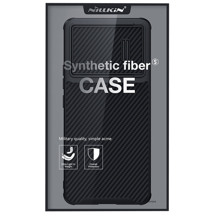For Samsung Galaxy S23 5G NILLKIN Synthetic Fiber Camshield Phone Case(Black) by NILLKIN