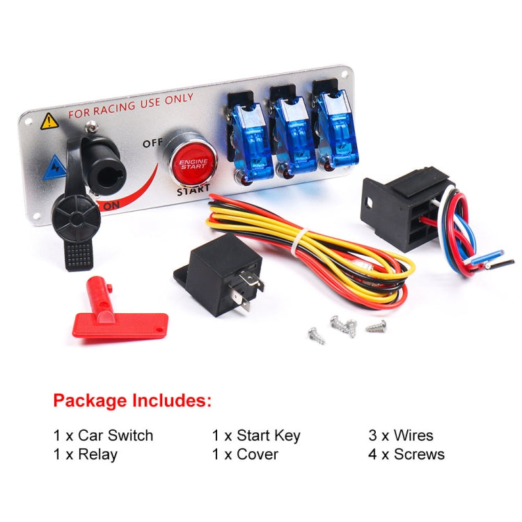 12V Racing Car LED Ignition Switch One Key Start Combination Panel by buy2fix