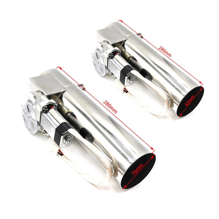 3 inch Car Stainless Steel Straight Pipe Remote Control Electric Exhaust Valve by buy2fix