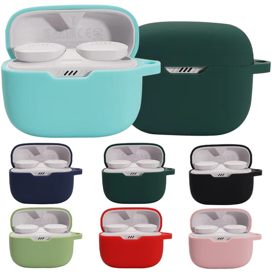 For JBL T230NC TWS Wireless Earphone Silicone Protective Case(Dark Green) by buy2fix