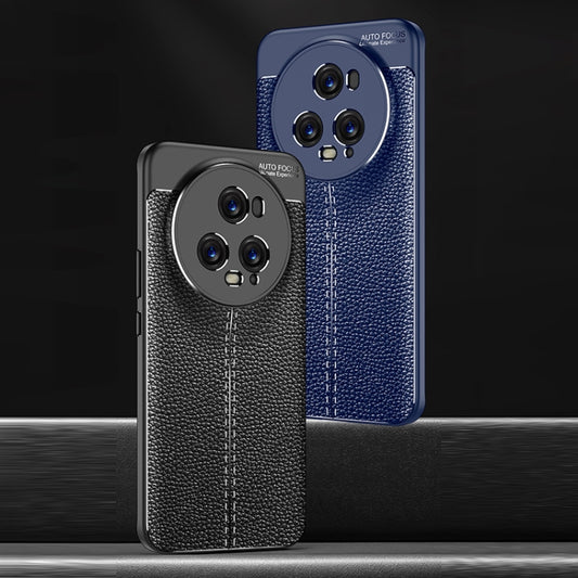 For Honor Magic5 Pro Litchi Texture Shockproof TPU Phone Case(Blue) by buy2fix