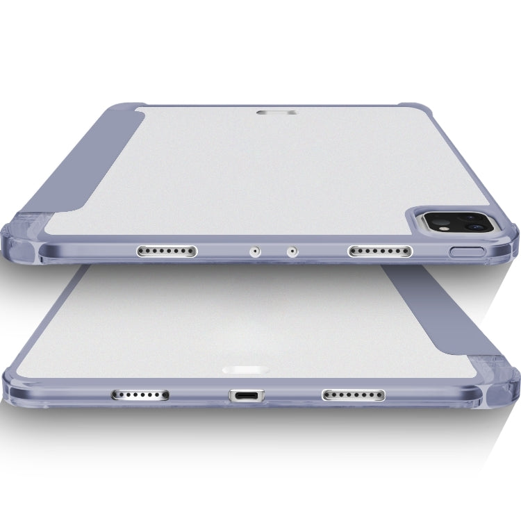 For iPad Pro 11 2022 / 2021 / 2020 3-fold Shockproof Smart Leather Tablet Case(Lavender) by buy2fix