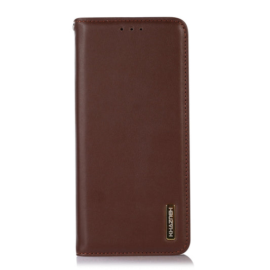 For Motorola Moto E13 4G 2023 KHAZNEH Nappa Top Layer Cowhide Leather Phone Case(Brown) by buy2fix