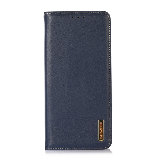 For Motorola Moto G53 5G KHAZNEH Nappa Top Layer Cowhide Leather Phone Case(Blue) by buy2fix