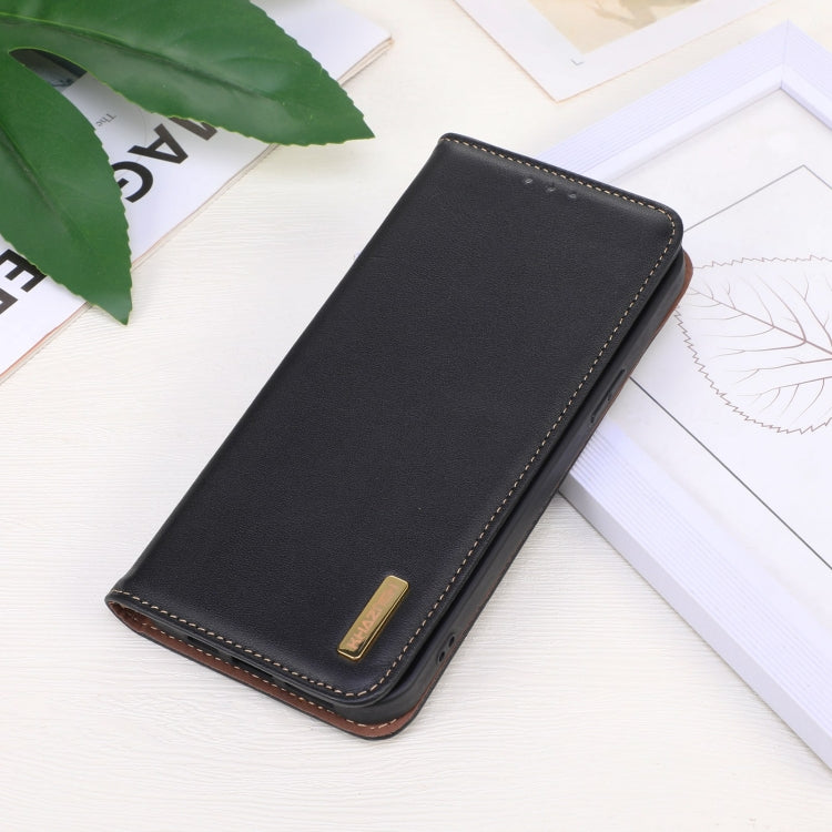 For Motorola Moto G53 5G KHAZNEH Nappa Top Layer Cowhide Leather Phone Case(Black) by buy2fix