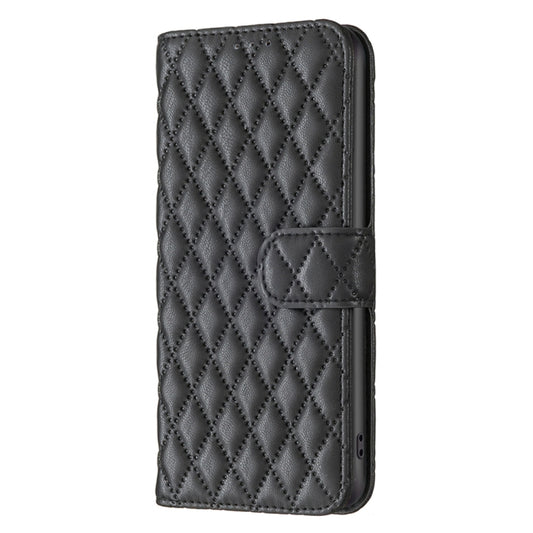 For Motorola Moto G73 5G Diamond Lattice Wallet Leather Flip Phone Case(Black) by buy2fix