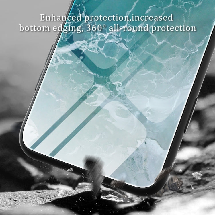 For Samsung Galaxy A34 5G Marble Pattern Glass Phone Case(Green Ocean) by buy2fix