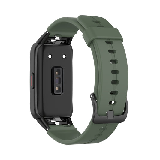 For Honor Band 7 Solid Color Silicone Watch Band(Olive Green) by buy2fix