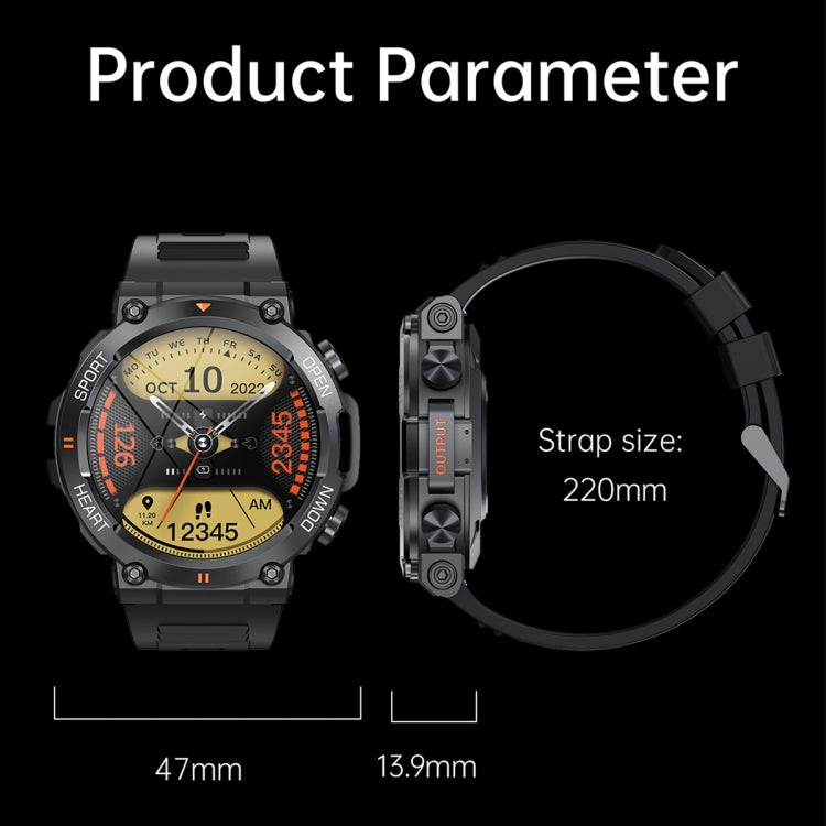 K56 Pro 1.39 inch Smart Silicone Strap Wristband Support Heart Rate Monitoring / Blood Pressure Monitoring(Black) by buy2fix