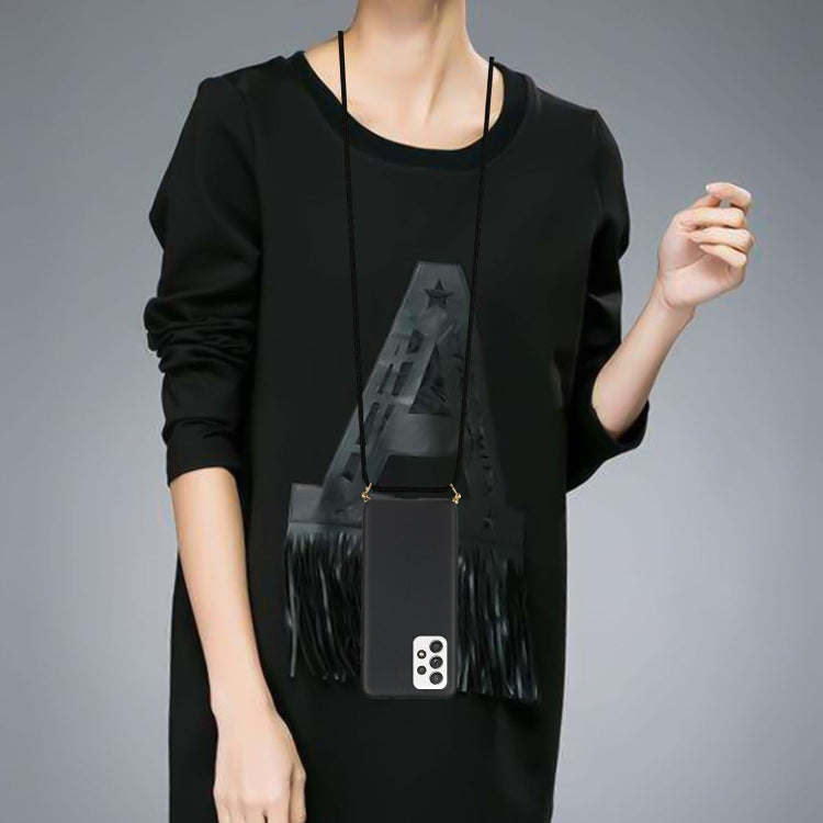 For Samsung Galaxy A23 Wheat Straw Material + TPU Phone Case with Lanyard(Black) by buy2fix