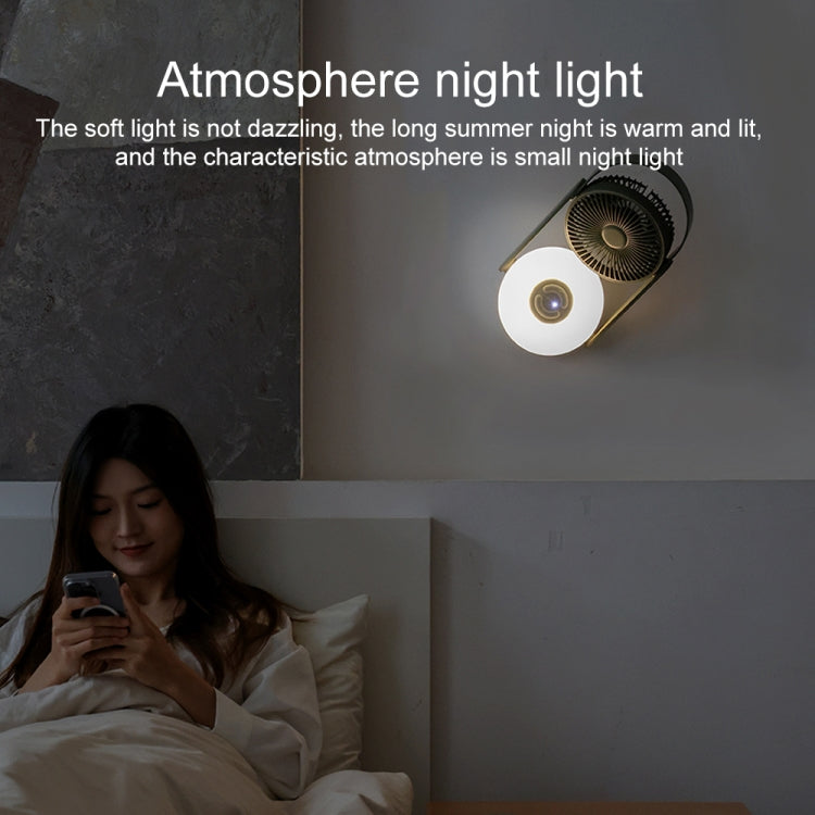 WT-F62 Outdoor Portable USB Charging Air Cooling Fan with LED Night Lamp(Army Green) by buy2fix