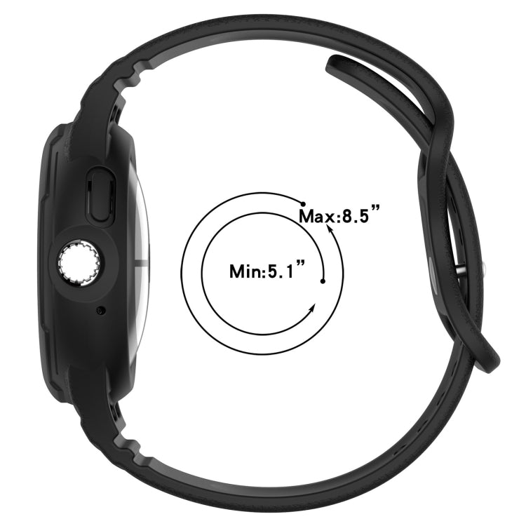 For Google Pixel Watch Leather Texture Silicone Integrated Watch Band(Black) by buy2fix