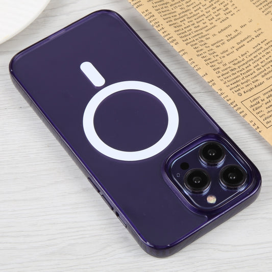 For iPhone 14 Pro Max GEBEI MagSafe Magnetic Transparent Phone Case (Purple) by GEBEI