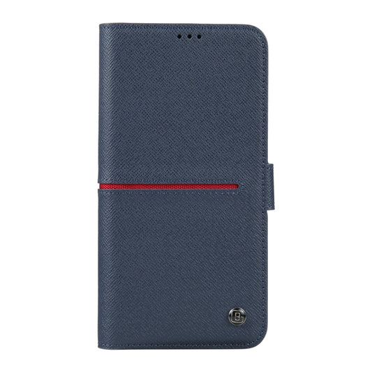 For iPhone 14 Pro GEBEI Top-grain Horizontal Flip Leather Phone Case(Blue) by GEBEI