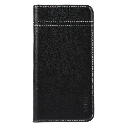 For iPhone 14 Pro Max GEBEI Top-grain Horizontal Flip Leather Phone Case(Black) by GEBEI